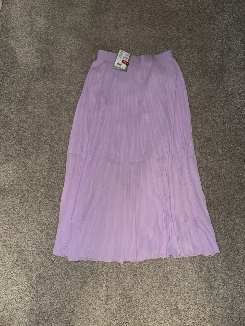 H&M Lilac Pleated Midi Skirt